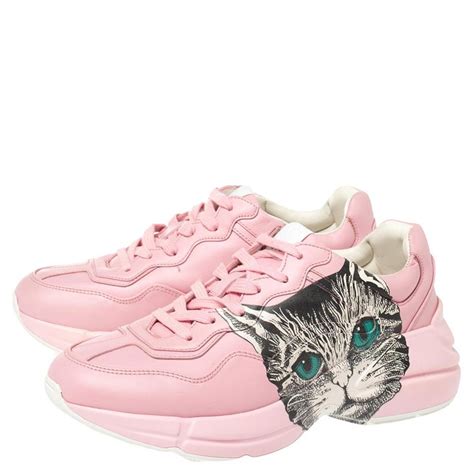 pink gucci sneakers with cat|Gucci rhyton sneakers for women.